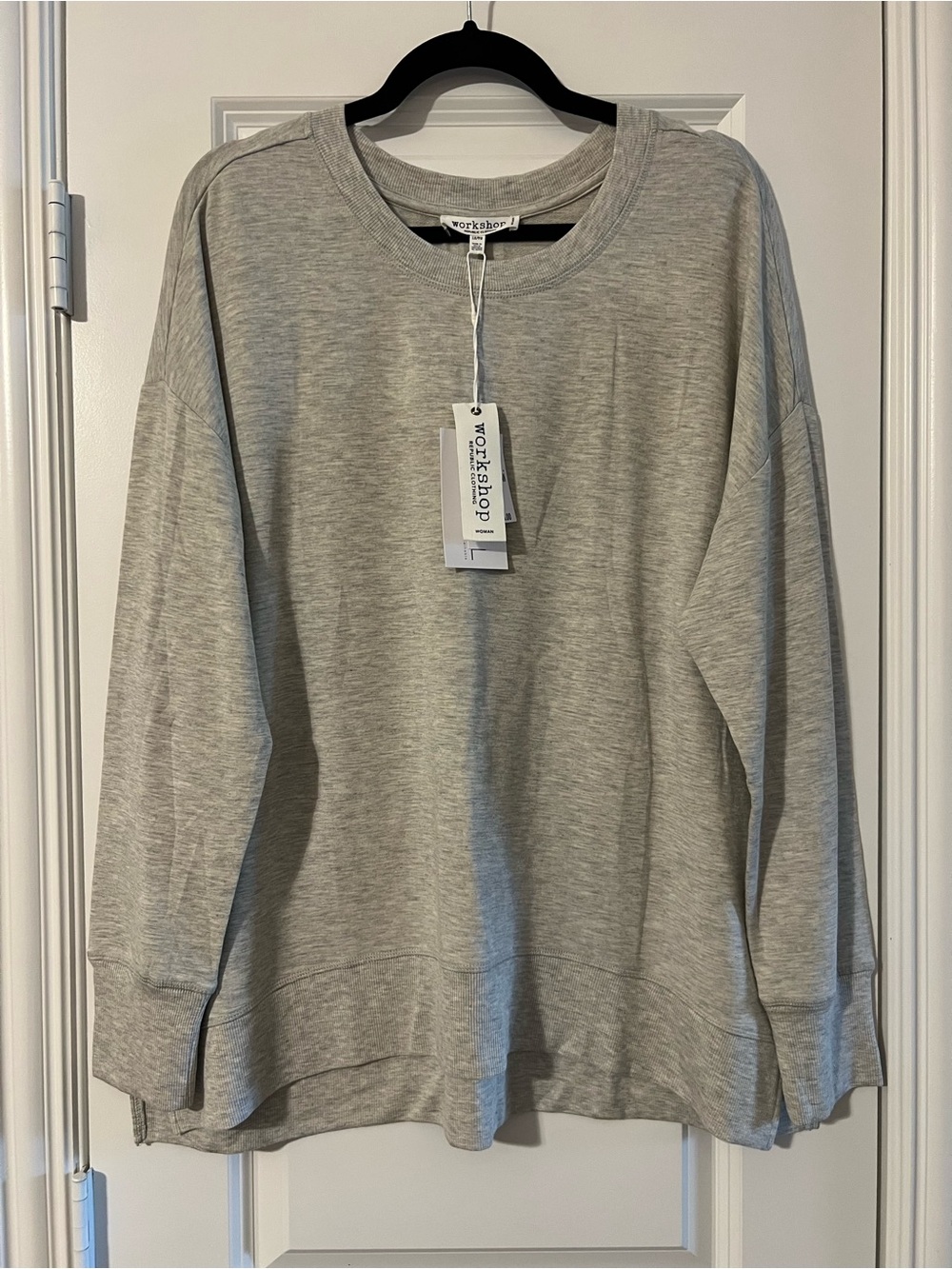 Workshop Republic Clothing Gray Crewneck Pullover